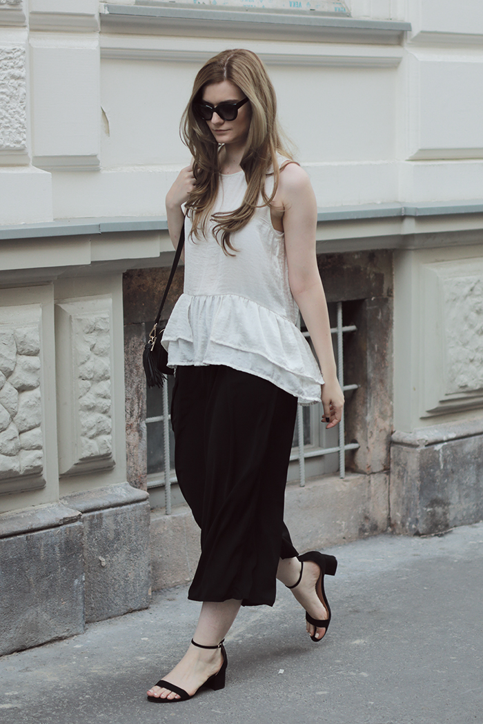 Culottes and ruffle top