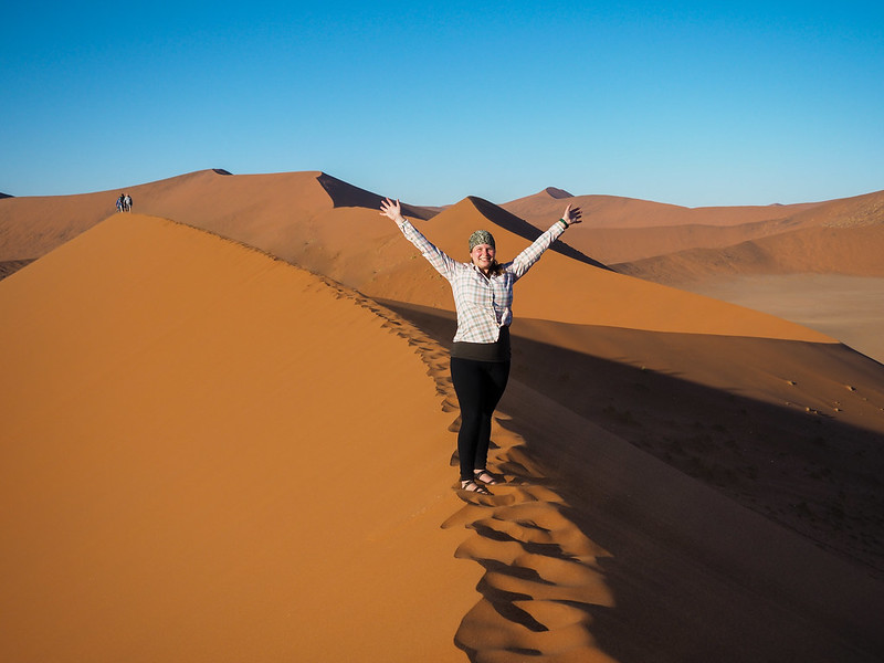 Amanda on Dune 45 in Namibia