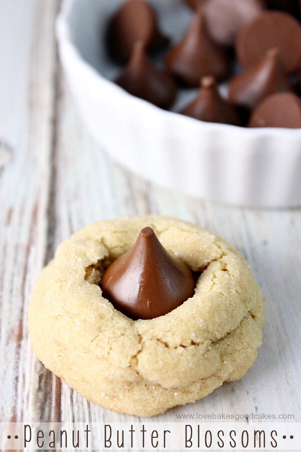 Peanut Butter Blossoms with hersheys kisses on top.