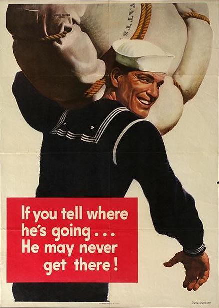 World War II Poster - If you tell where he's going, He may never get there