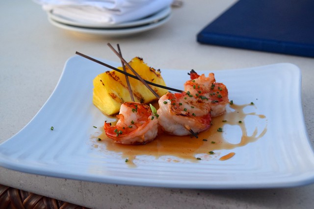 Shrimp Skewers at High Rooftop Lounge, Hotel Erwin
