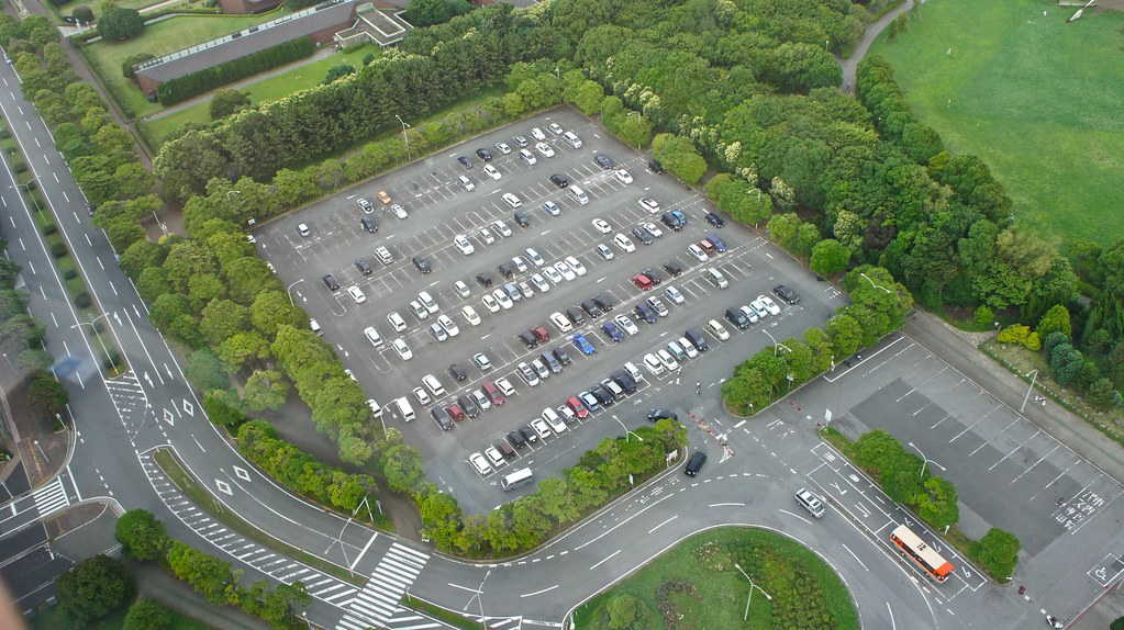 Chiba Port Tower Panoramic view Parking lot