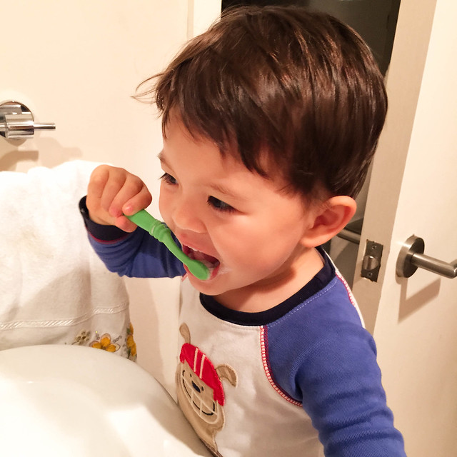 cute & little blog | celebrating #smilestones | toddler toothbrushing