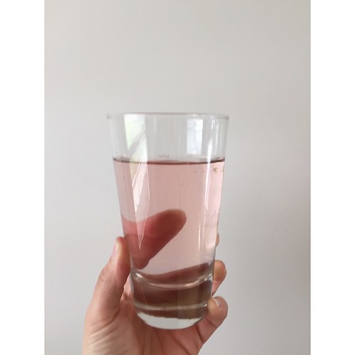 Strawberry/Mint water is pink! after a 24 hour steep. Who doesn't love a little H2O Rosé?