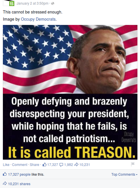 occupy democrats treason post