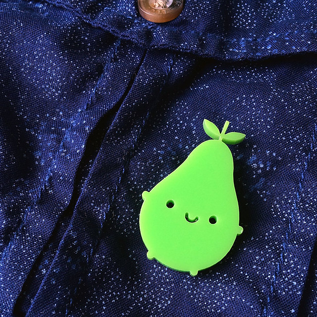 Happy Pear Acrylic Brooch