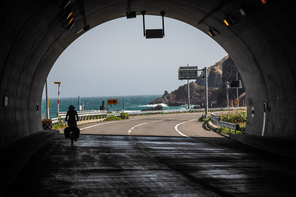 Tunnels on Route 229 around the Japan Sea coast, Hokkaido, Japan
