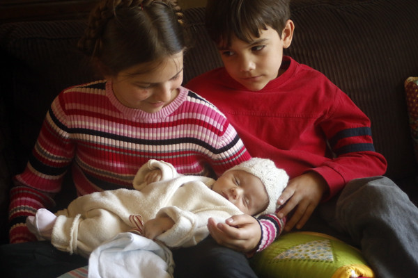 Eleni with her siblings