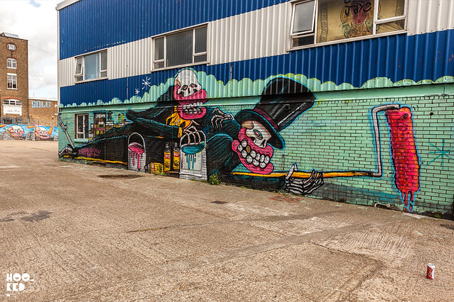 Street Art Mural in Hackney Wick, London by UK Street Artist Sweet Toof