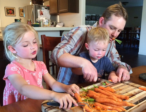 prepping carrots for the pickler