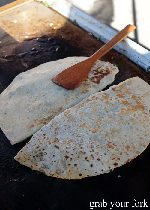 Gozleme at the Canterbury Foodies and Farmers Market, Sydney