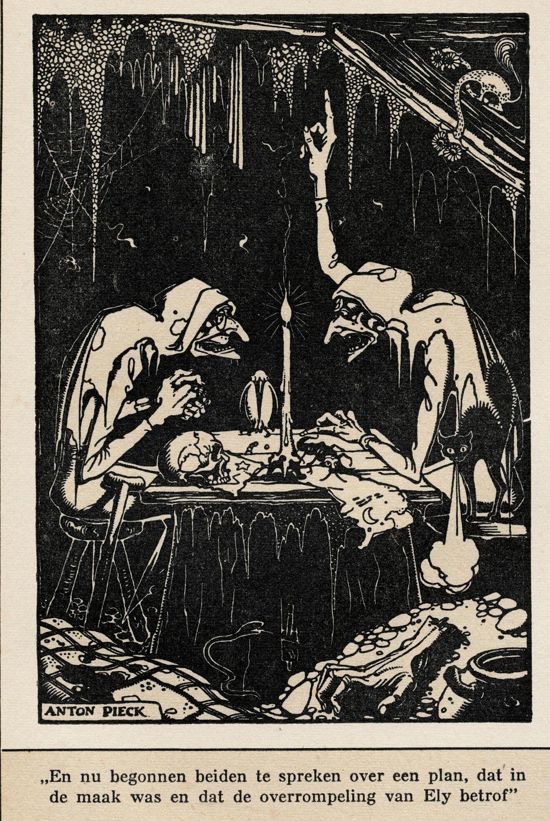 Anton Pieck - Illustration from  Hereward in "Heroes of Mankind," 1941
