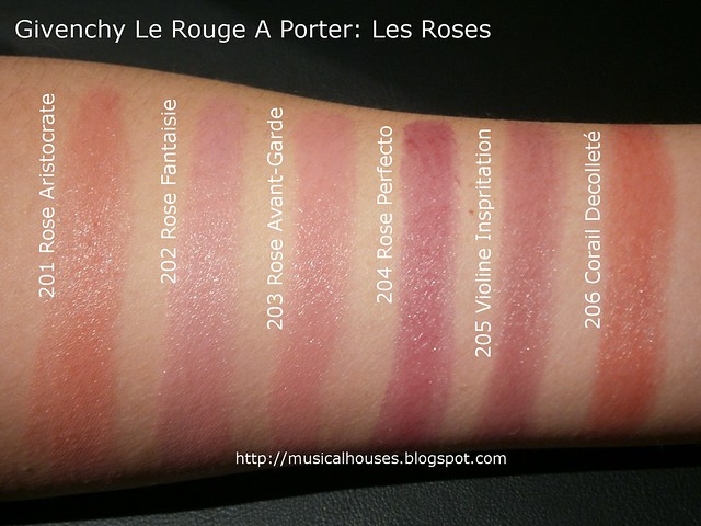 Givenchy Le Rouge A Porter Lipstick Swatches Les Roses