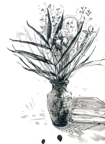 Sketchbook #96: Irises and calla flowers