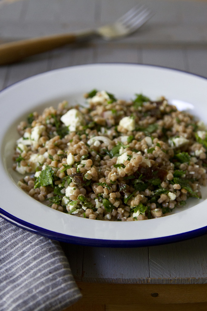 couscous salad with fresh herbs, feta, and apricots | reading my tea leaves