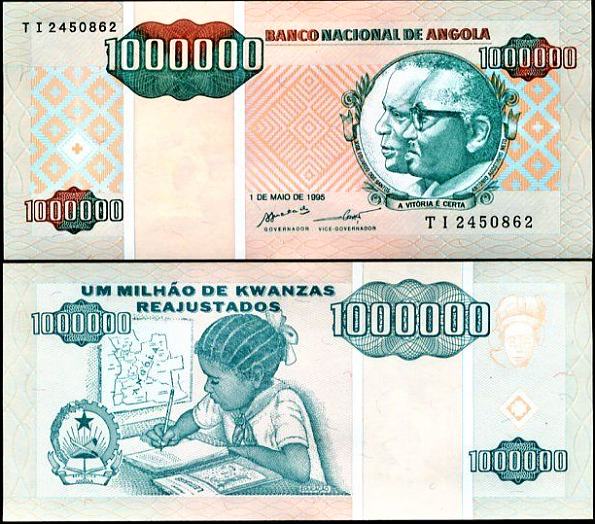 1 milión kwanzas Angola 1995, Pick 141