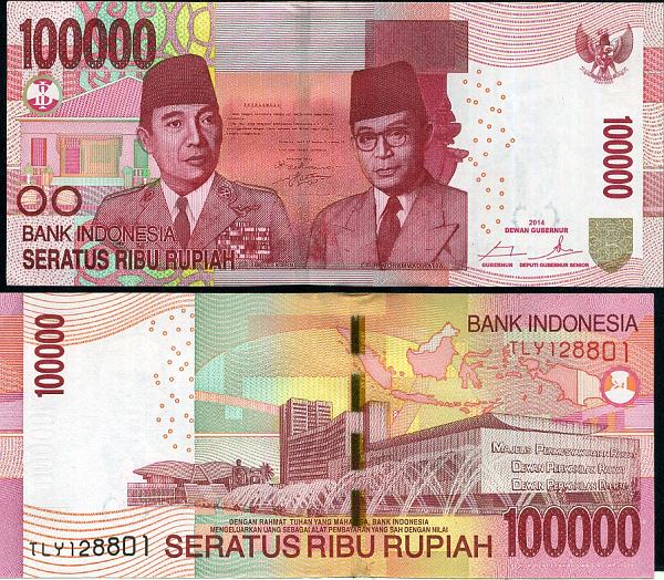 100 000 Rupií Indonézia 2014