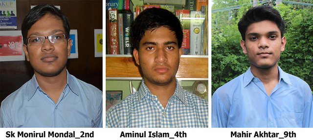 Top three Muslim students WBCHE, declared on 29 May 2015