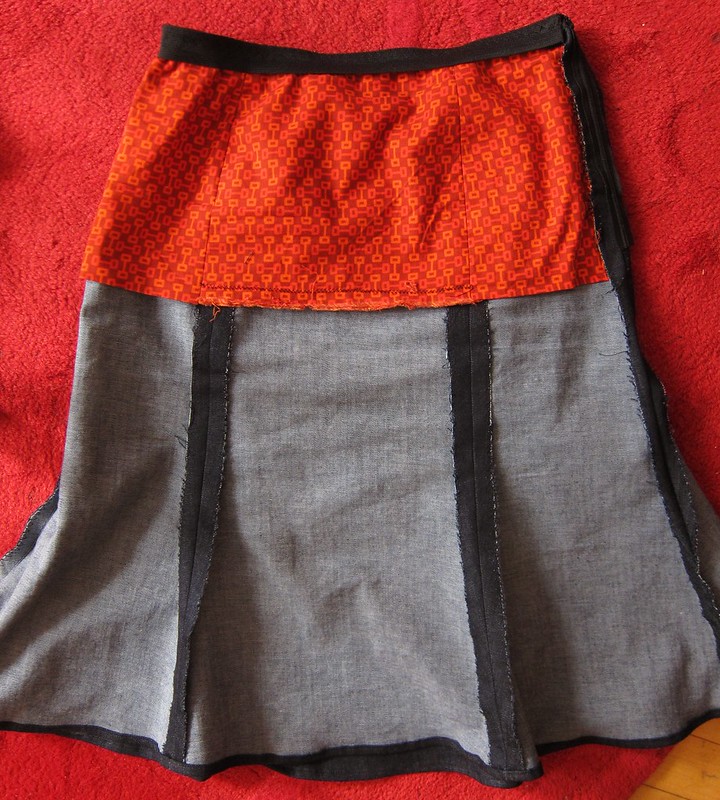 Simplicity 5914 gored stretch denim skirt