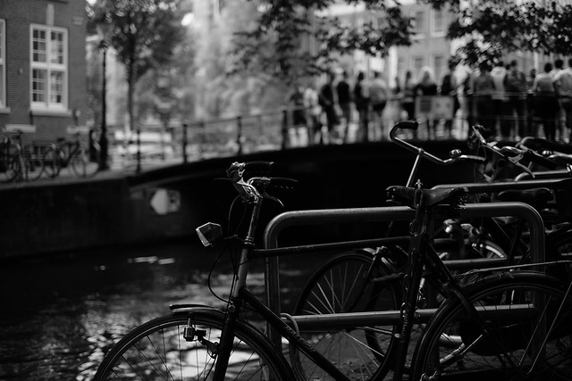 Bike at canal in Amsterdam 2