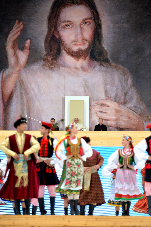 Powitanie papieża przez młodych, 28 VII 2016