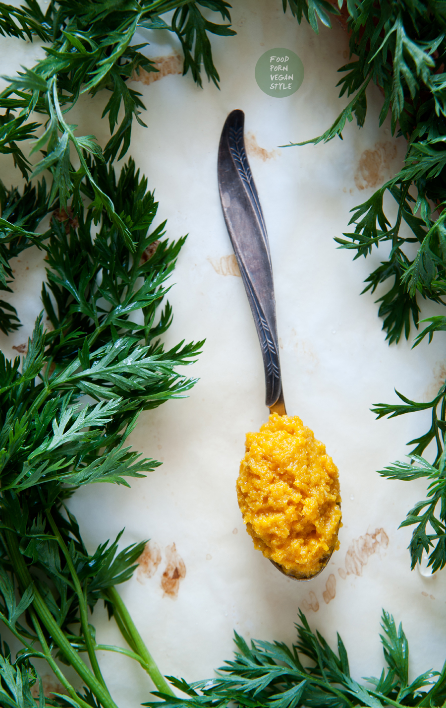 Carrot chutney with cumin, ginger and turmeric