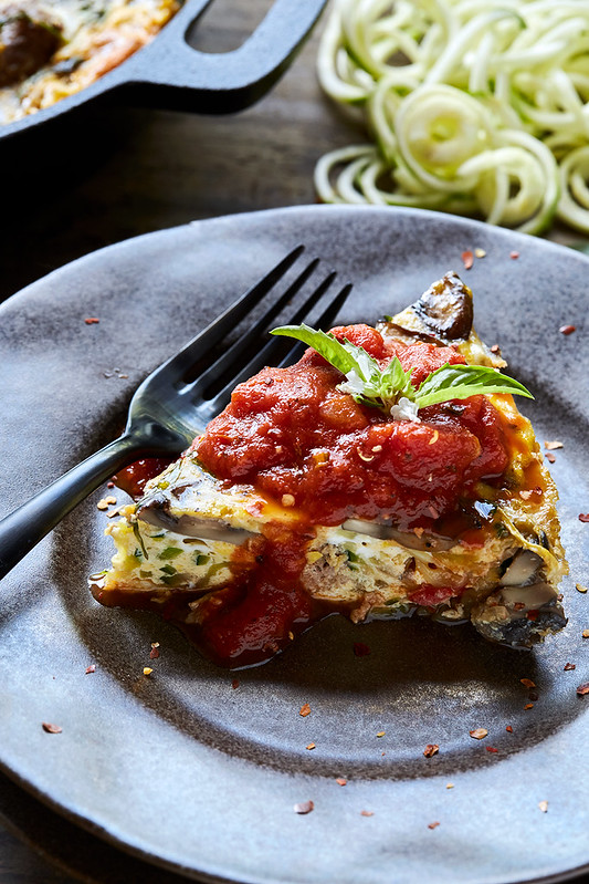 Zucchini Noodle and Meatball Frittata