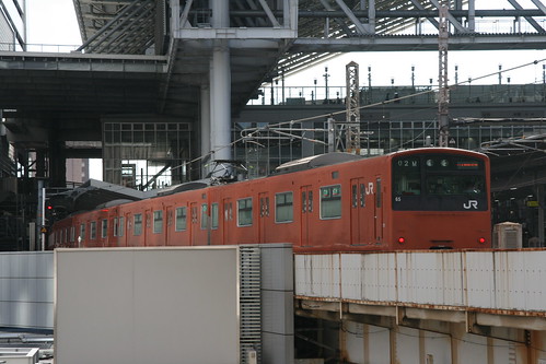 JR West 201series(JNR color, Osaka Loop Line) in Osaka.Sta, Osaka, Osaka, Japan /Aug 21, 2016