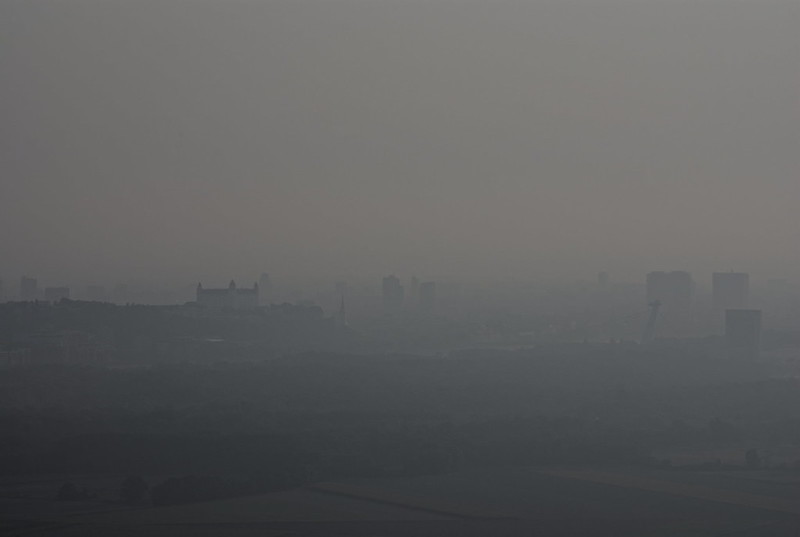 Bratislava in hazy morning