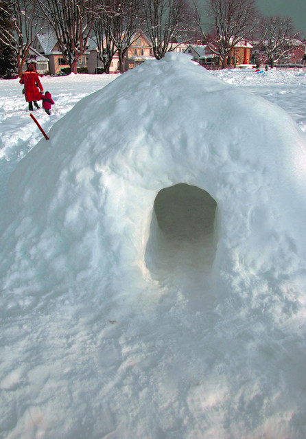 big snow ice cave at Heather Park