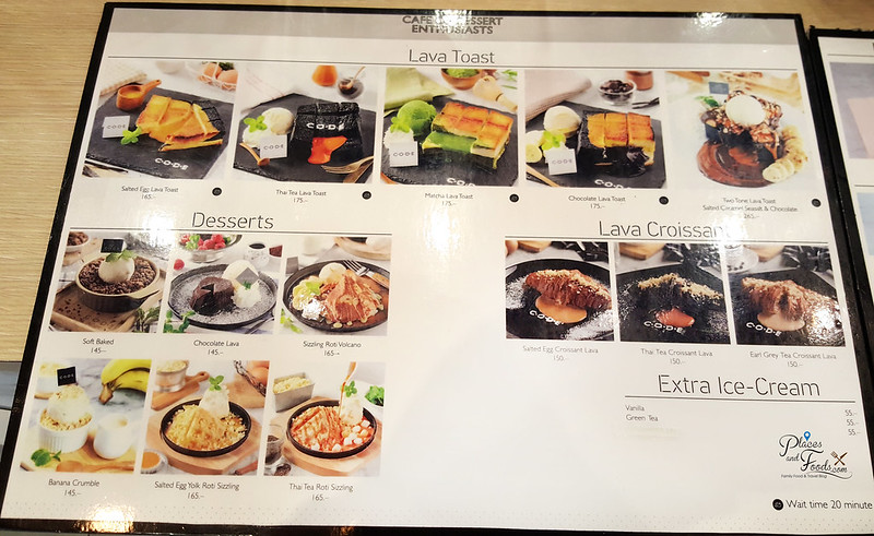 CODE Café Of Dessert Enthusiasts siam paragon menu