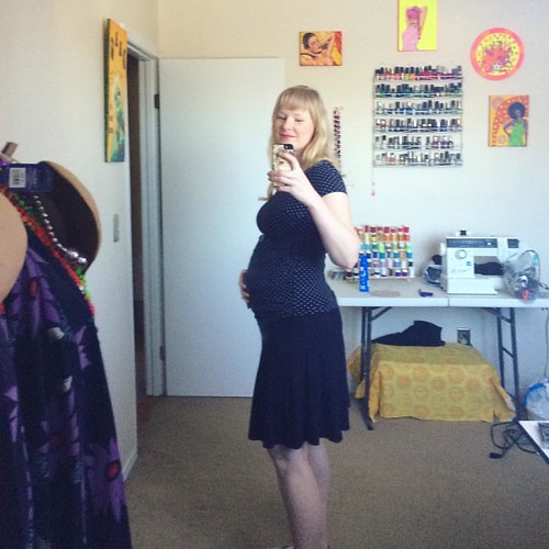 BUMP. Enjoying my "beauty room" for a few more months before it becomes the baby room.