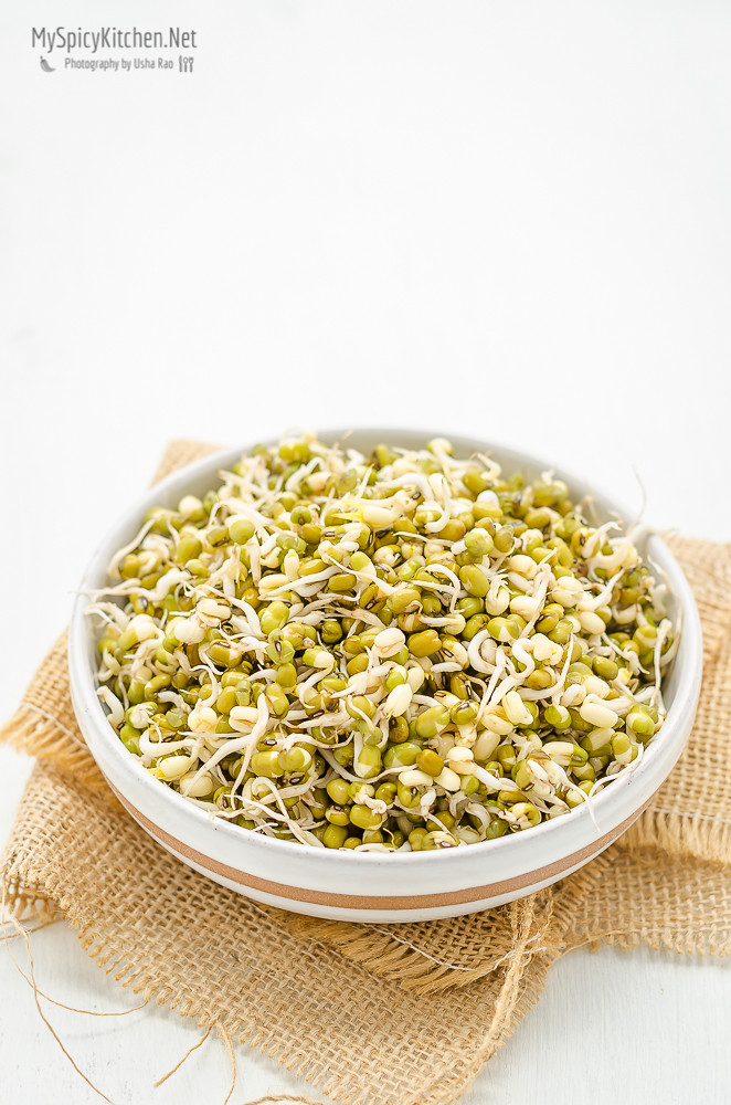 Seasoned Moong Sprouts, Blogging Marathon, Cooking Carnival, Protein Rich Food, Cooking With Protein Rich Ingredients, Cooking With Moong Dal, Moong Dal, Pesrau Pappu, Recipes with Moong, Recipes with Pesaru Pappu, Green Gram, 
Whole Moong, Sprouts, Moong Sprouts, Green Gram Sprouts, Homemade sprouts, 