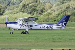 G-LAMS - 1978 Reims built Cessna F152, rolling for departure on Runway 26L at Barton