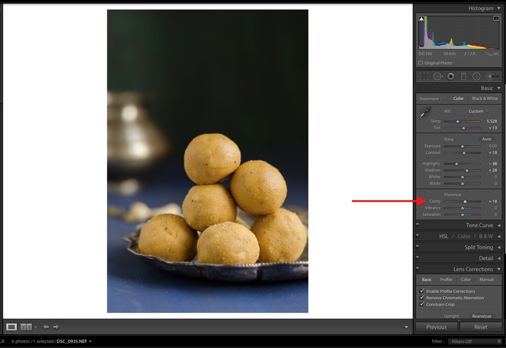 Clarity, Lightroom Tutorial for Food photos, Lightroom tutorial, Editing RAW files in Lightroom,  Lightroom Food Tutorial, How to edit food photos in Lightroom, 