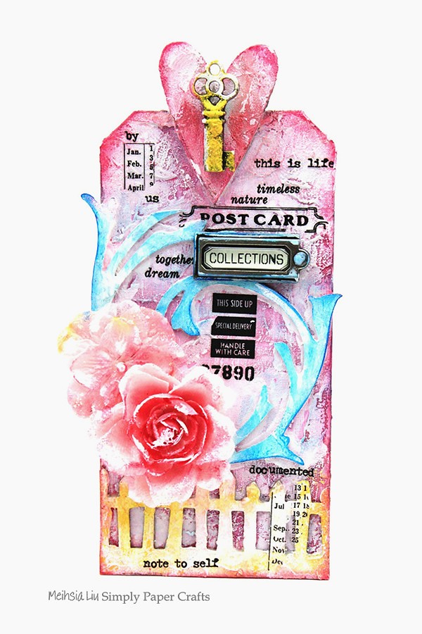 Meihsia Liu Simply paper crafts Mixed media tag texture collection Tim Holtz 6001