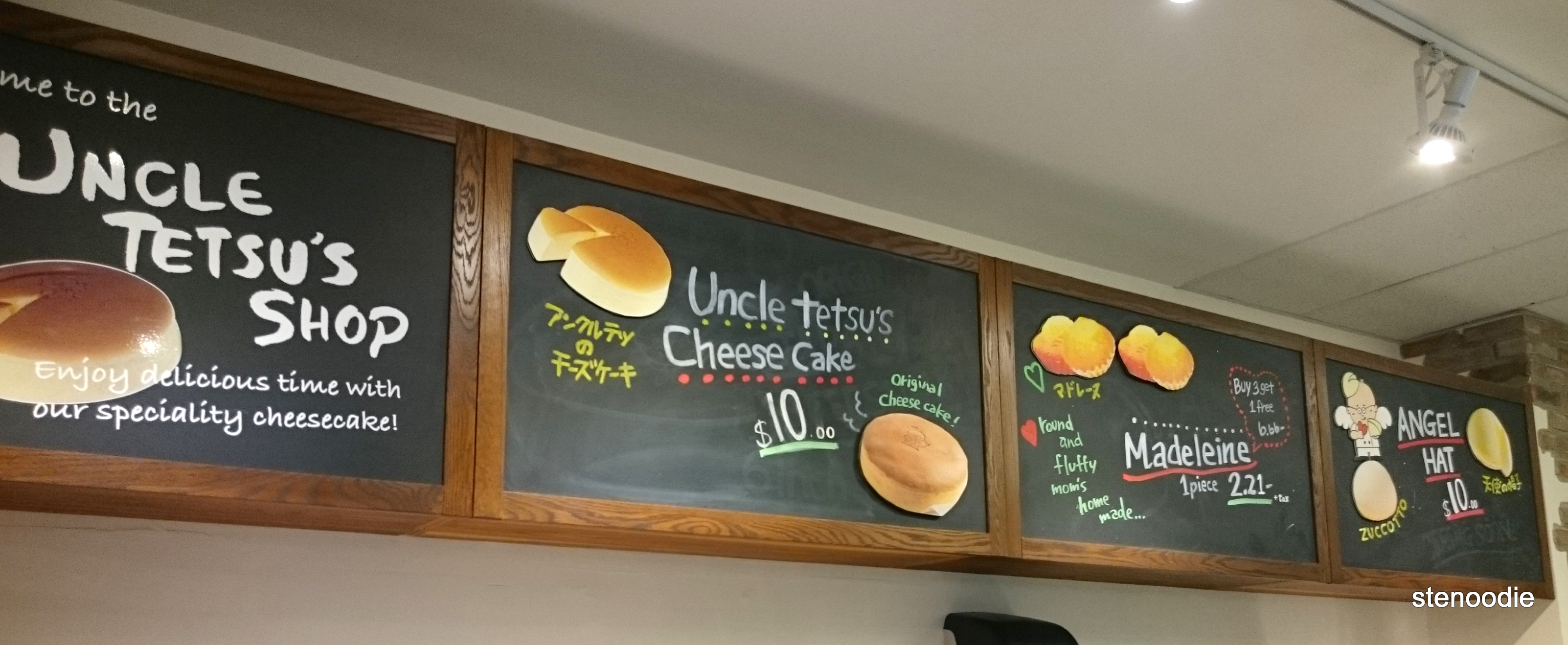 Uncle Tetsu's Shop menu 