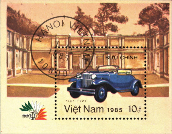 Známky Vietnam 1985 Automobil, razítkovaný blok