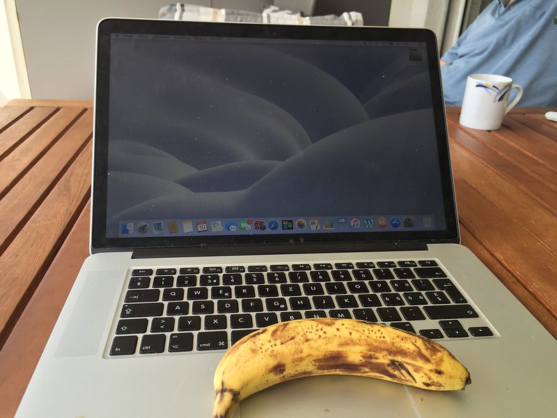Computer and banana