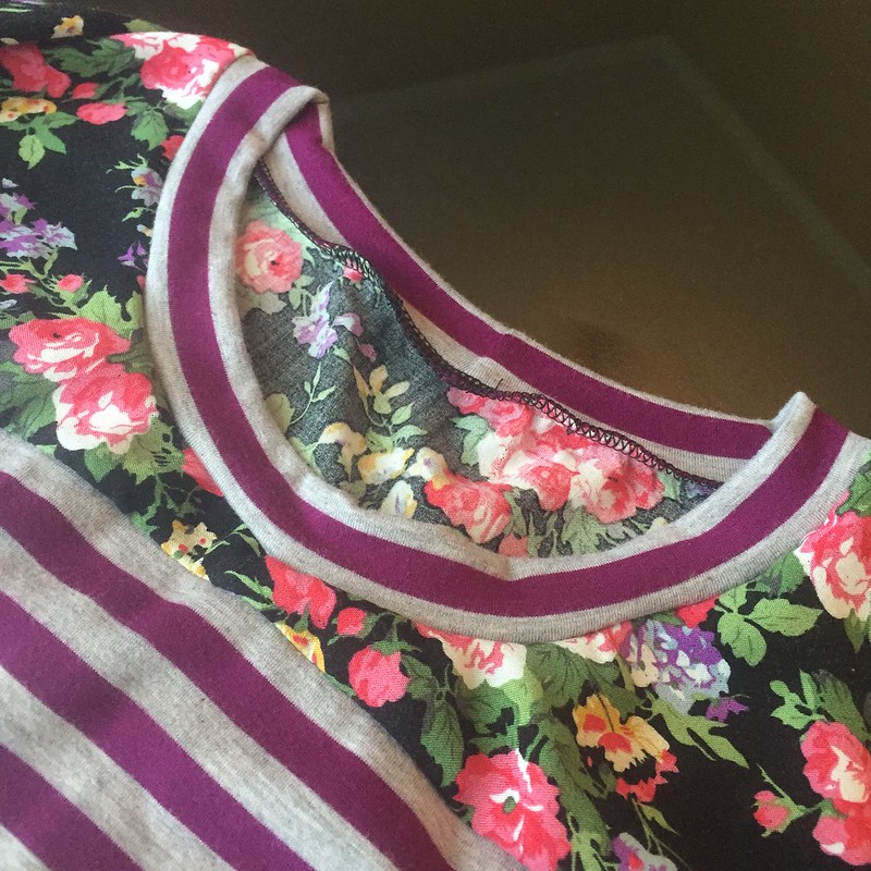 Stripes and Floral Dress Refashion - In Progress