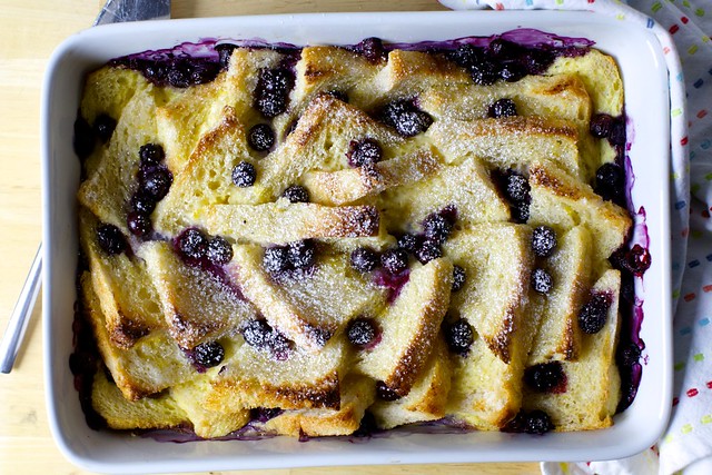 blueberry bread and butter pudding